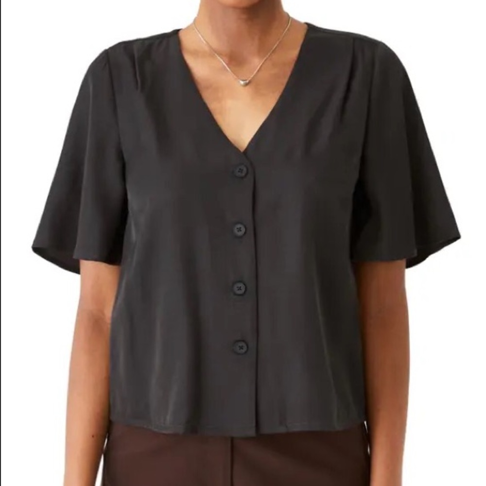 Frank and Oak Flutter Sleeve Top